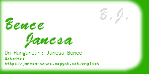 bence jancsa business card